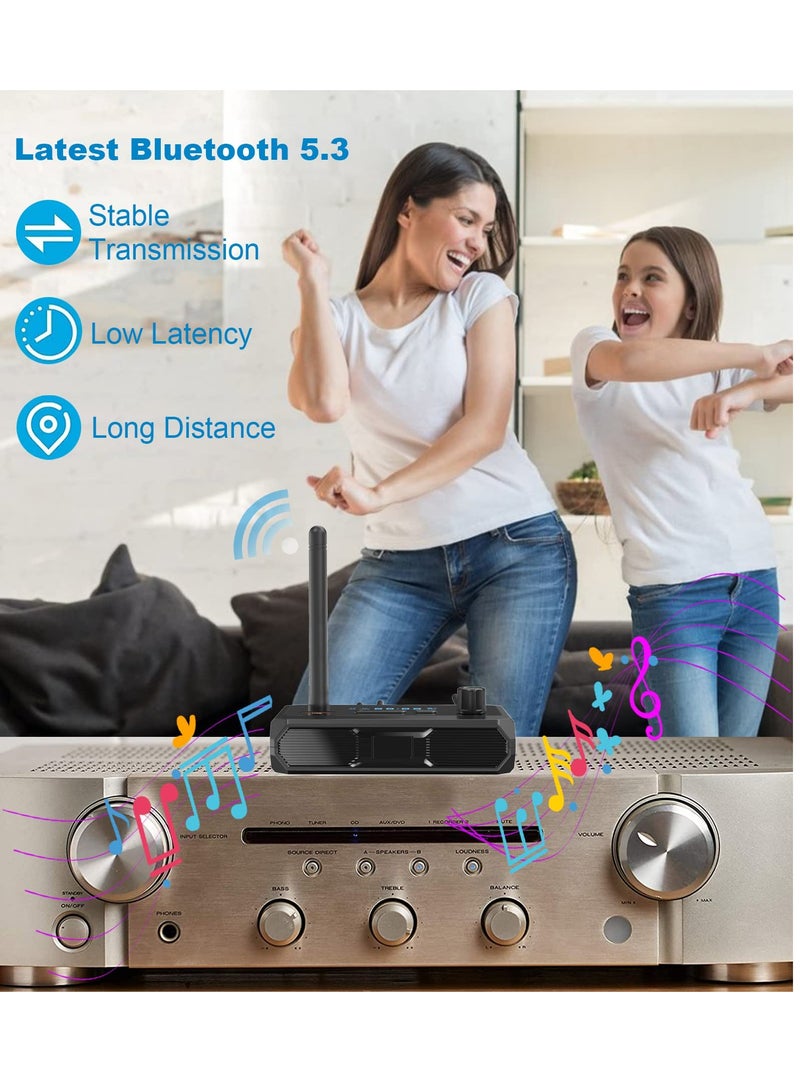 Bluetooth Audio Adapter Transmitter Receiver - Bluetooth 5.1 Transmitter Receiver for TV Home Stereo Bluetooth Adapter for Receiver Wireless Audio Adapter with Low Latency RCA AUX 3.5mm - Image 2